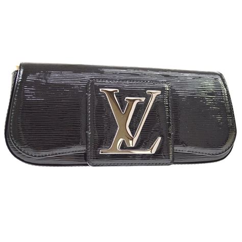 louis vuitton vintage black leather clutch silver metal clasp|authentic black Louis Vuitton handbags.